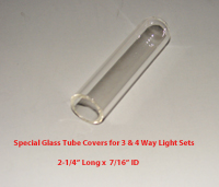 Clear glass tube cover for 3 and 4 way tube lights
