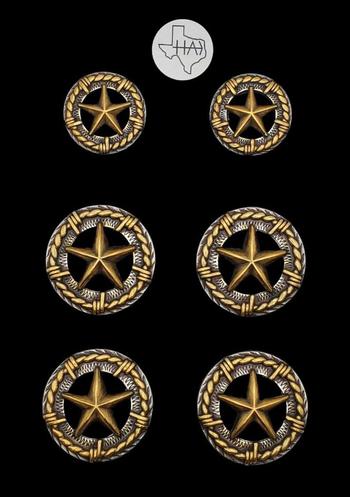 TexHAs Products, Texas Style, Western conchos, Saddle conchos, Texas conchos  - #193007SET Econo Saddle set conchos NP