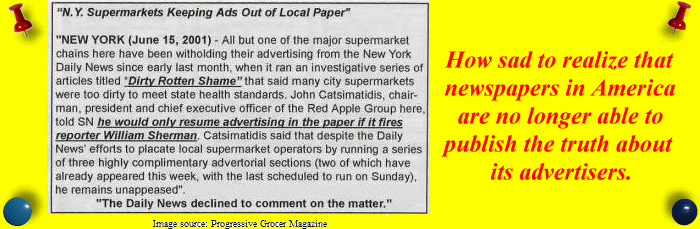 What was the name of the 'one' supermarket chain who didn't withhold their advertising dollars from the Daily?