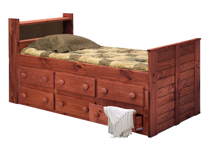 Pine Crafter Furniture Captain Beds, Twin Pine Captains Bed