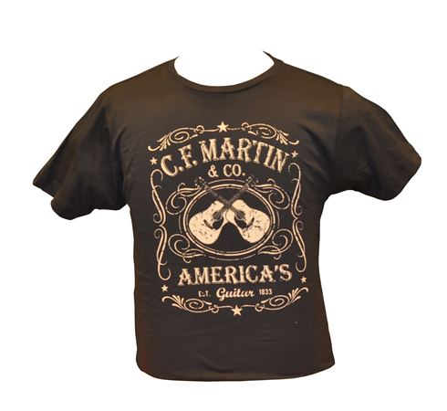 Martin Dual Guitar T-Shirt - Black