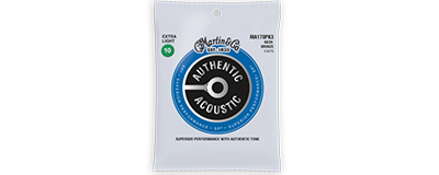 Martin MA170 Authentic Acoustic Strings - SP 80 20 Bronze Extra Light 3pk