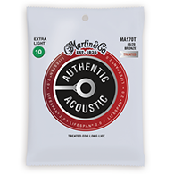 Martin MA170T Authentic Acoustic Strings - Lifespan 2.0 Treated 80 20 Bronze Extra Light