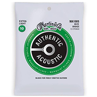 Martin MA180S Authentic Acoustic Strings - Marquis Silked 80 20 Bronze Extra Light 12-String