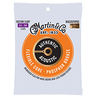 Martin MA535FX Authentic Acoustic Strings - Flexible Core Phosphor Bronze Custom Light 3pk