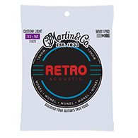 Martin MM11 Acoustic Retro Monel Strings - Nickel Custom Light 3pk