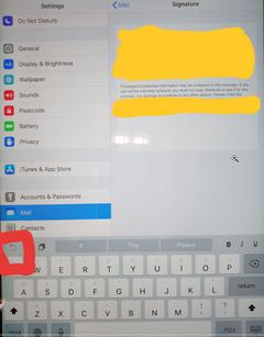use undo button to change iPad iPhone mail signature font
