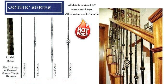 Hammered Gothic Iron Stair Balusters 