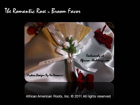 Satin Rose Wedding Broom Favor