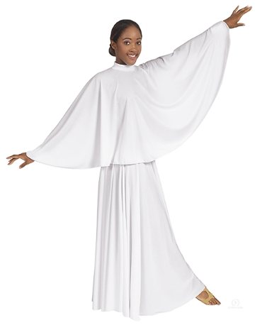 NEW Body Wrappers Liturgical Angel cape Black White #528 ch/ladies Praise Dance 